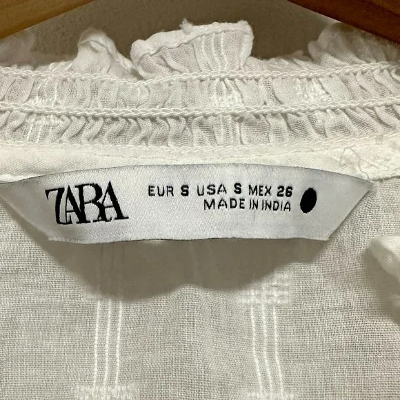 Zara Oyster Embroidered Blouse - Picture 4 of 10